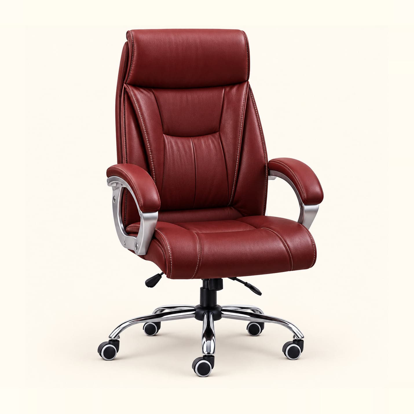 High-Back Boss Chair in maroon, front three-quarter view