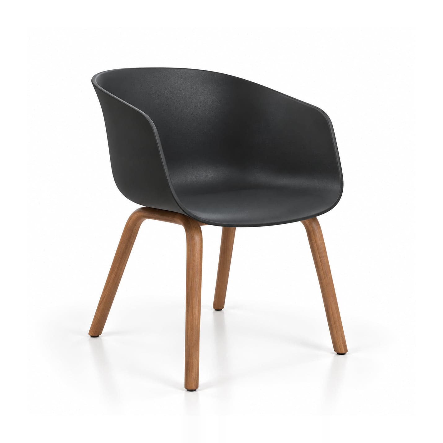 Tub Armchair, Black in black, front three-quarter view