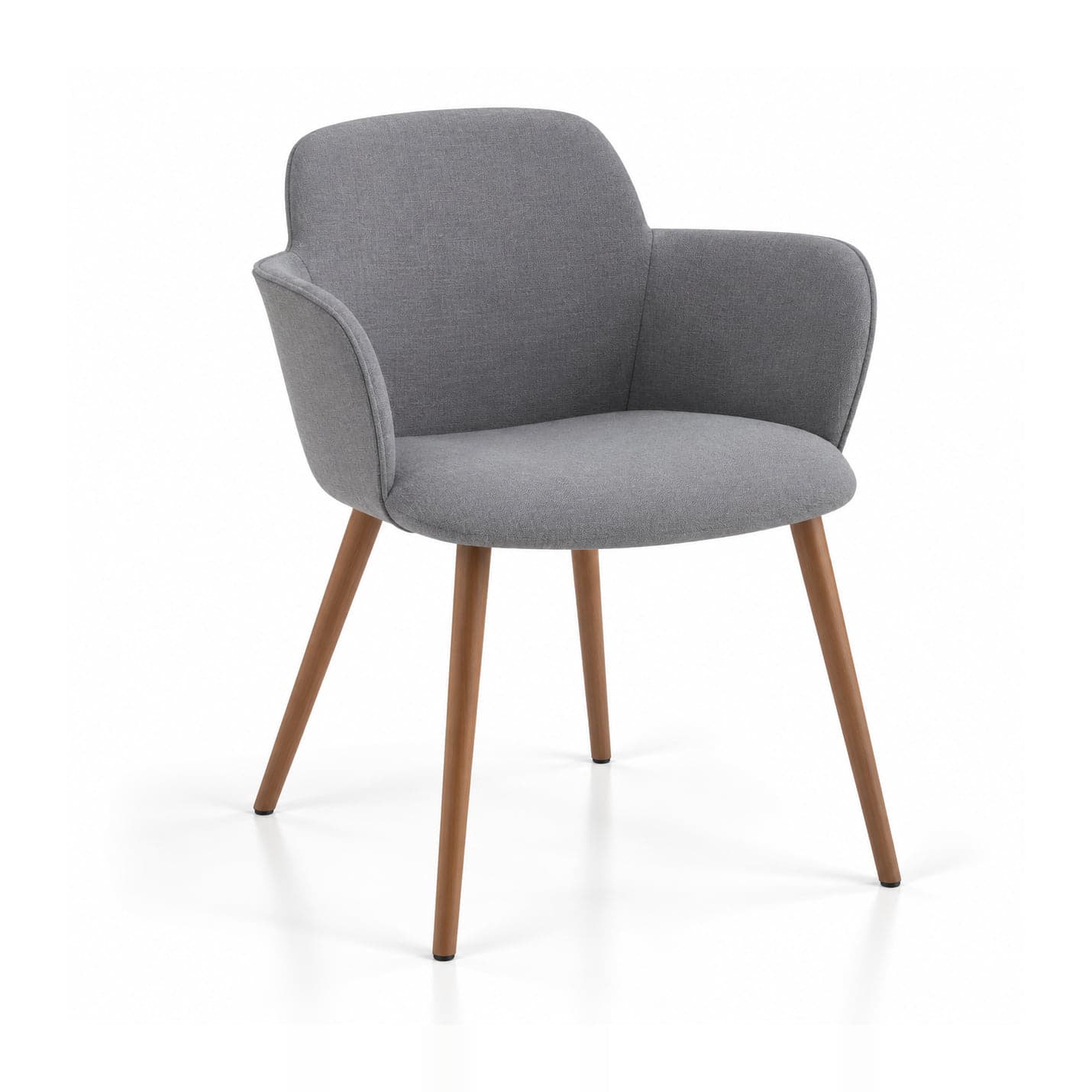 Upholstered Tub Armchair, Grey in grey fabric, front view
