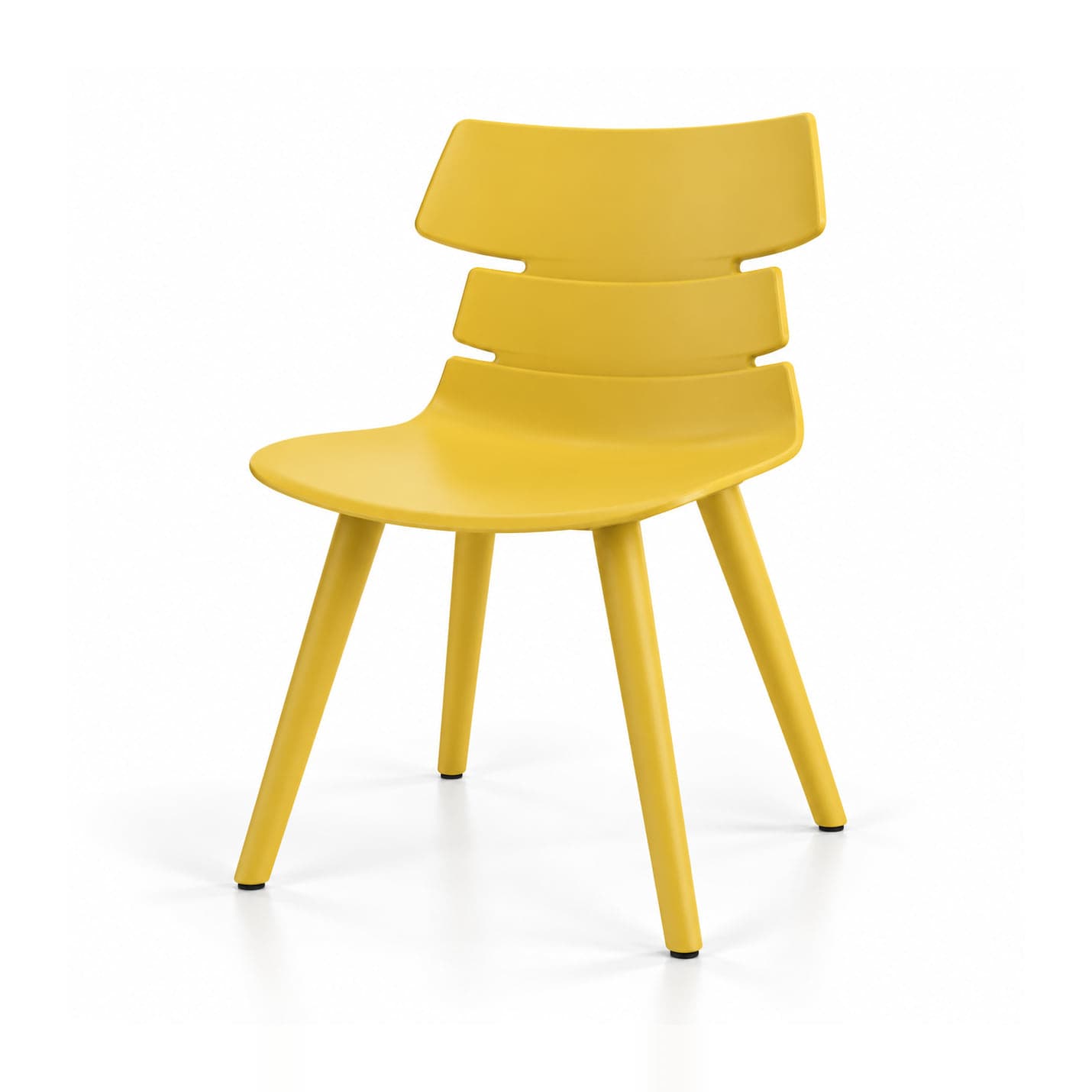 Split-Back Café Chair, Mustard in mustard, front three-quarter view