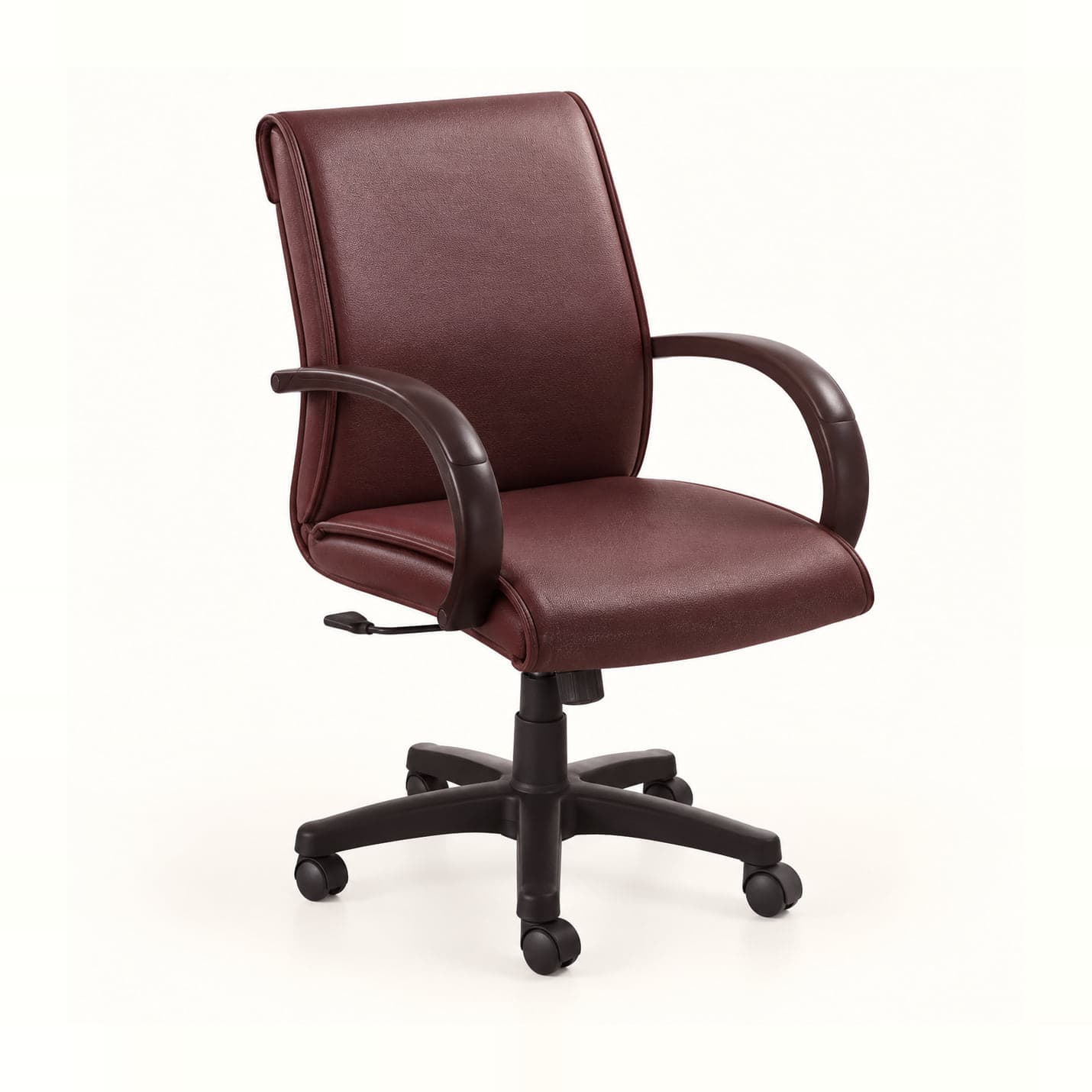 Mid-Back Manager Chair in maroon, front three-quarter view