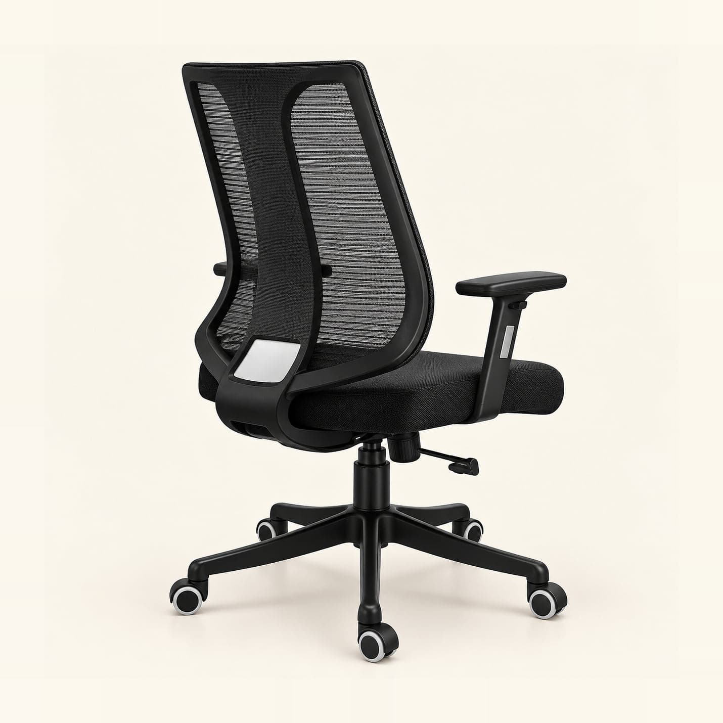 Split-Back Mesh Chair in black mesh, rear three-quarter view