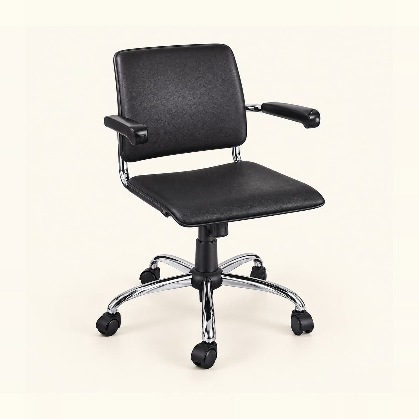 Square-Back Manager Chair in black, front three-quarter view