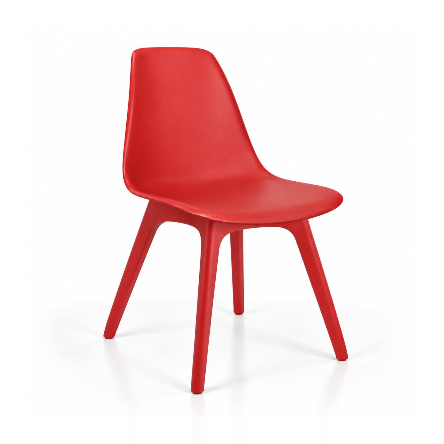 One-Piece Café Chair, Red in red, front three-quarter view