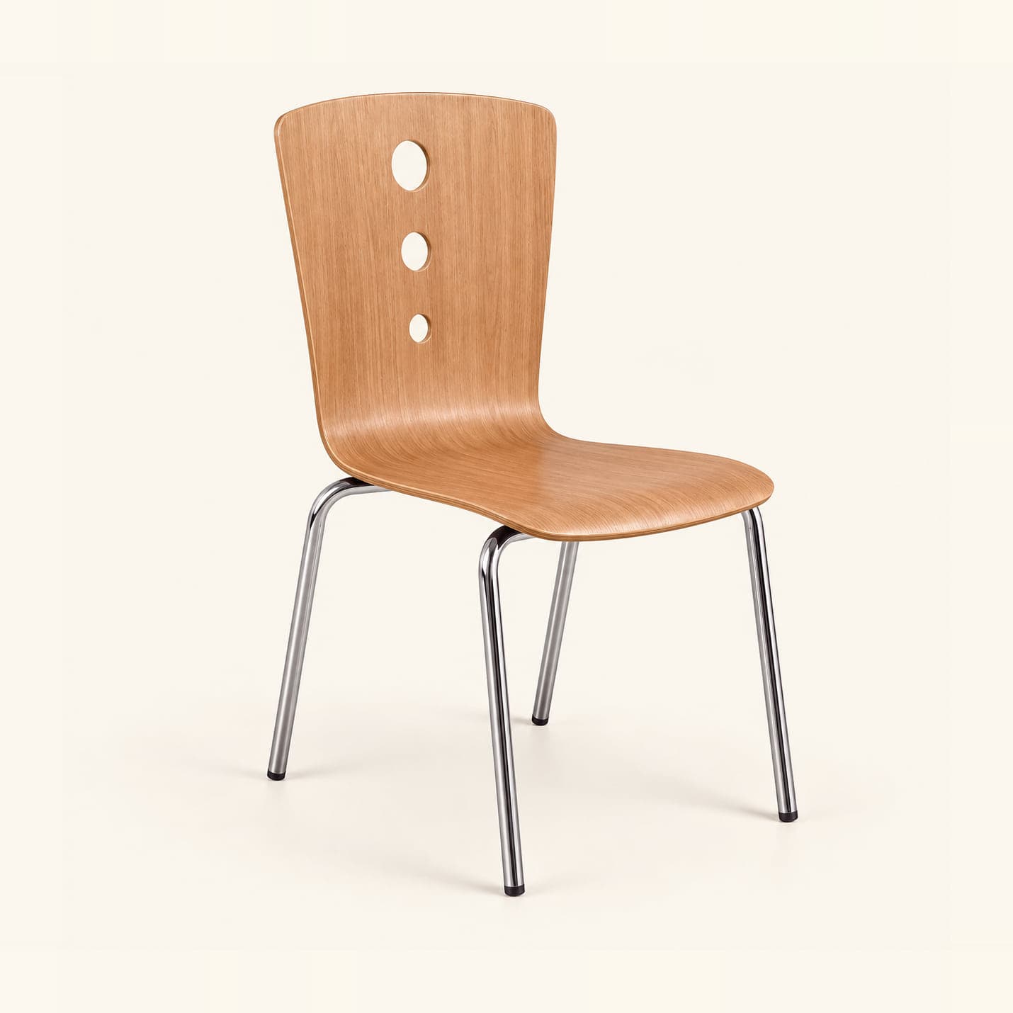 Bentwood Café Chair in wood finish, front three-quarter view