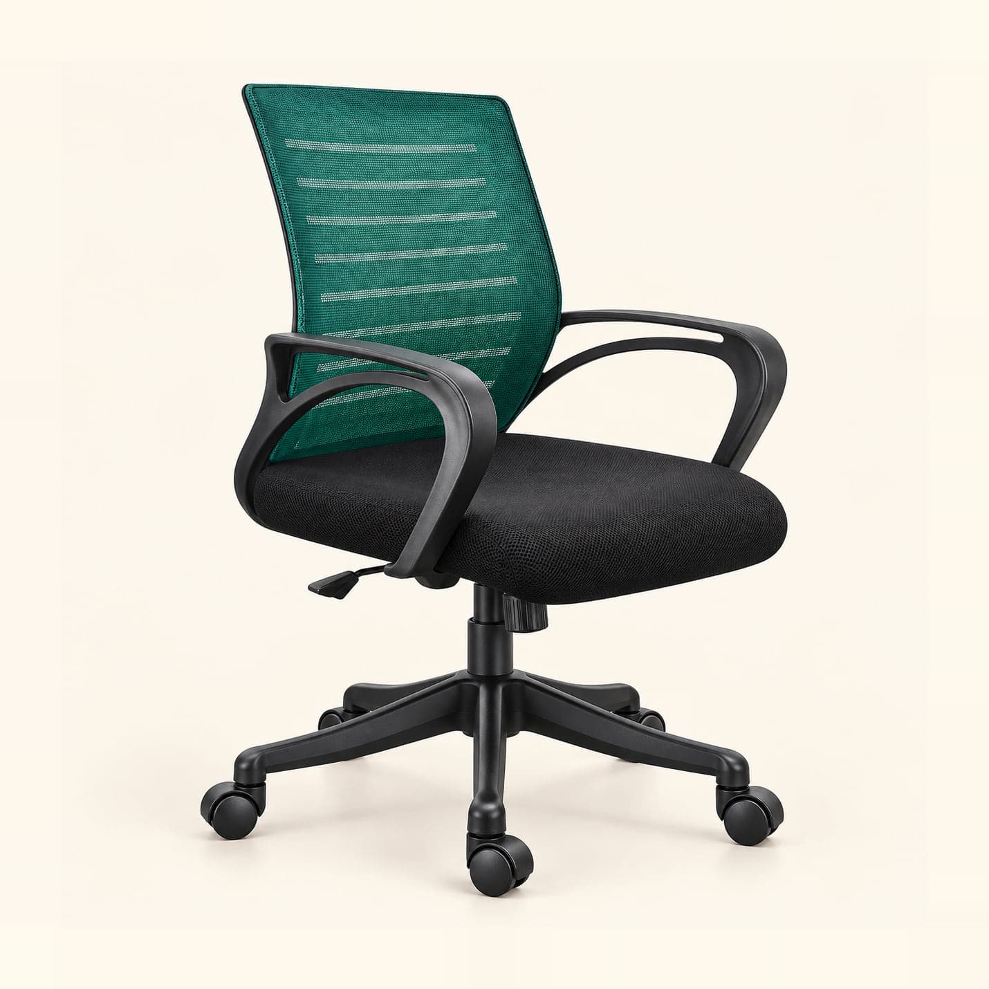 Striped Mesh Chair in teal mesh, front three-quarter view